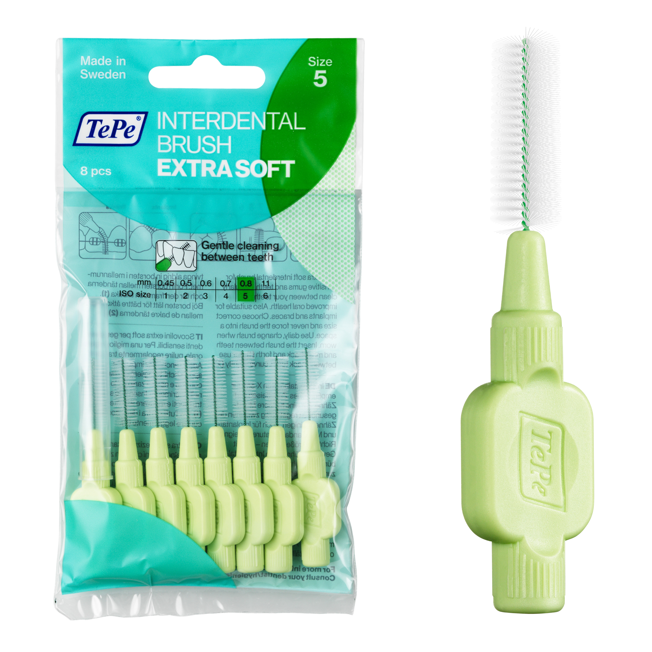 TePe® Interdental Brushes Extra Soft Green - 0.8 mm (ISO 5) – TePe TePe® Interdental Brushes Extra Soft Green - 0.8 mm (ISO 5) – TePe