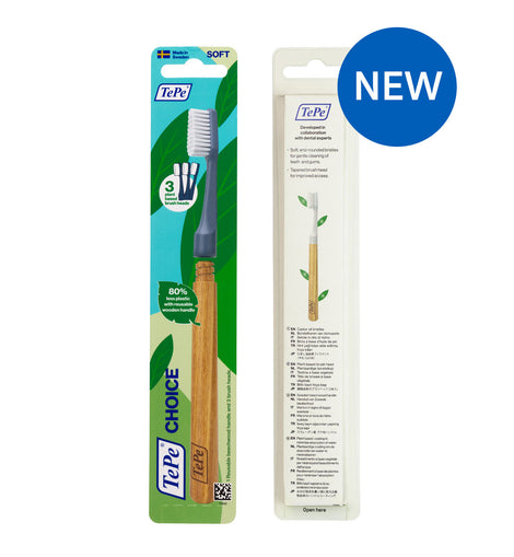 TePe Choice™ Toothbrush - (with 3 Replaceable Brush Heads)