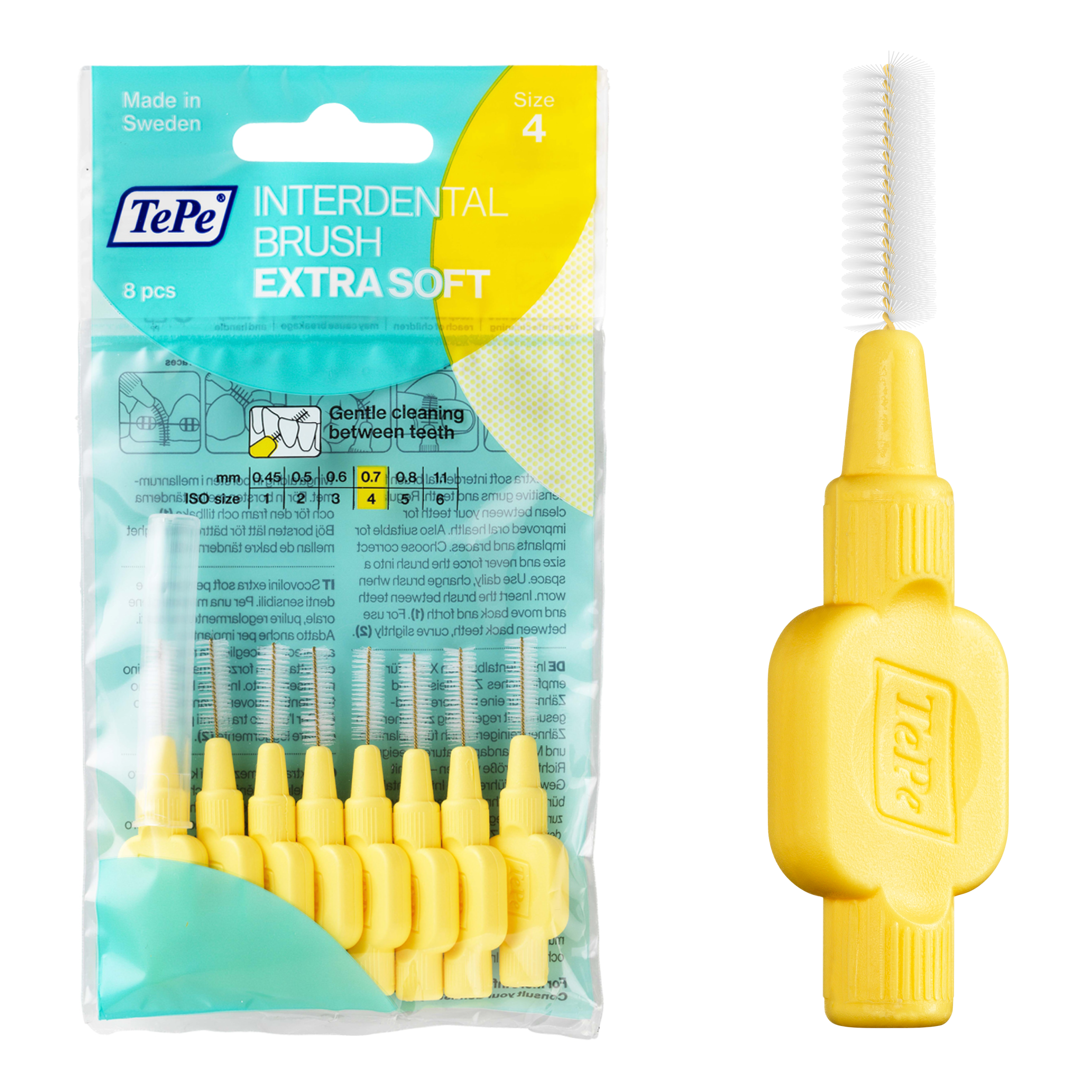 100Pcs Dental Disposable Metal Infusor Tips – 19G Pre-Bent Yellow With Brush – Padded