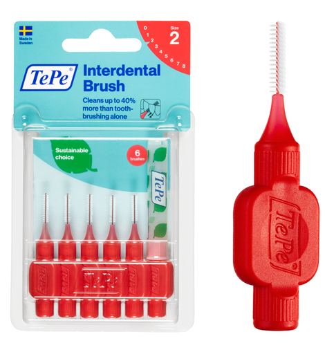 TePe® Interdental Brushes Original Red - 0.5 mm (ISO 2)